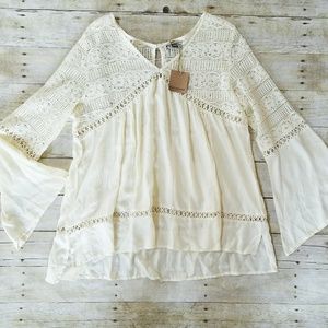 Earthbound cream boho tunic top